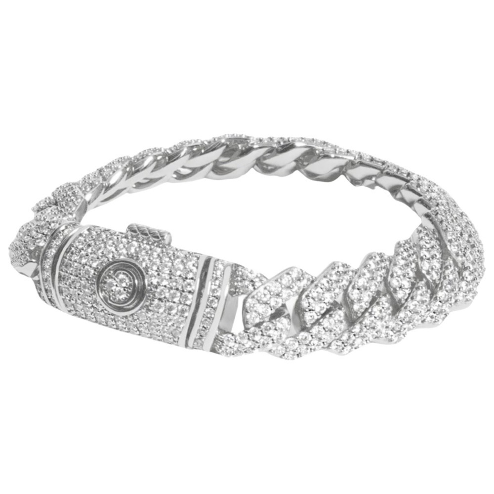 CERNUCCI • 14mm Iced Prong Link Cuban Bracelet